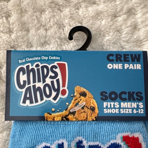 🆕 🍪 Chips Ahoy! Unisex Blue Crew Socks - Picture 2 of 3
